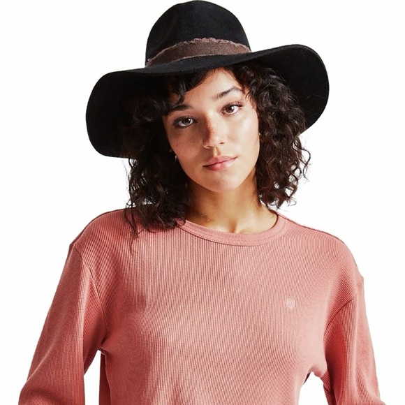 Brixton Black Wide Brim Fedora Hat - Picture 3 of 7